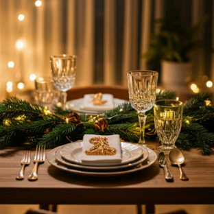 Сервірування новорічного столу 2025 року в домашніх умовах