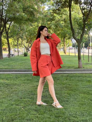  Костюм жіночий сорочка та шорти Корал