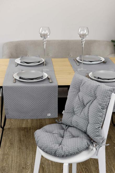 Кругла подушка на стілець Merry Christmas сіра