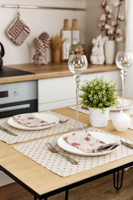 Набір серветок Горох бордо