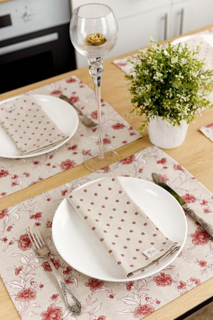 Набір серветок Горох бордо