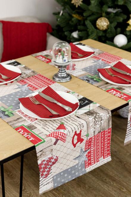 Набір серветок Merry Christmas червоний