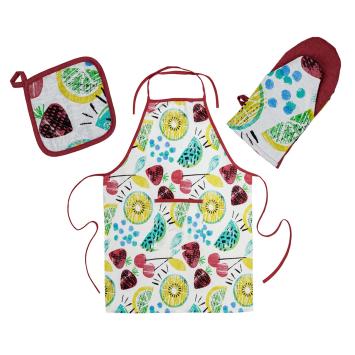 Набір фартух,рукавичка та прихватка Red cherries