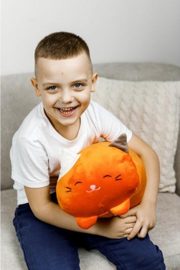 Подушка-обіймашки помаранчева Киця
