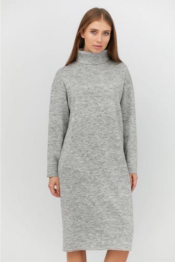 Жіноча сукня в'язана МIДI сiрий меланж