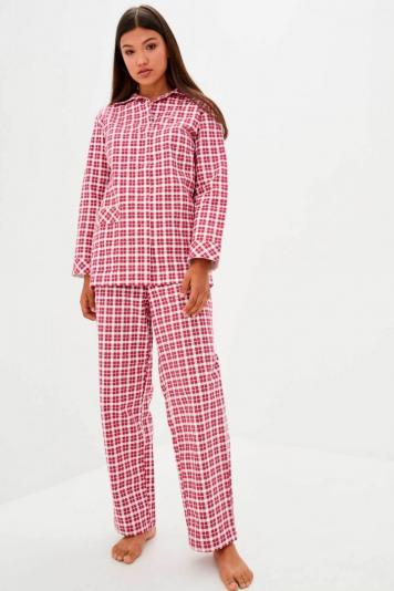 Піжама жіноча фланелева Червона клітинка Піжама жіноча фланелева Червона клітинка