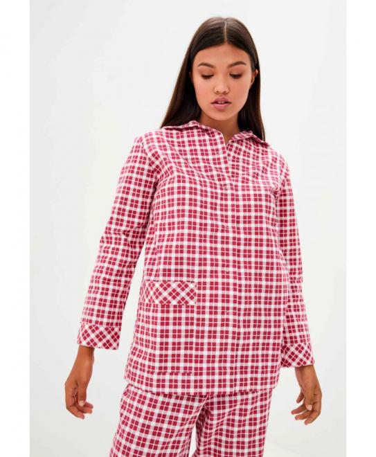 Піжама жіноча фланелева Червона клітинка