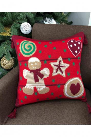 Наволочка новорічна Печиво червоне
