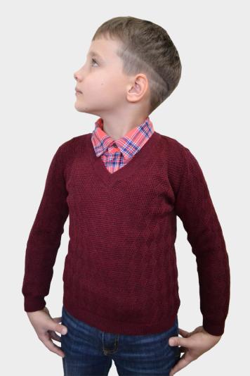 Светр для хлопчика Геометрiя бордо Светр для хлопчика Геометрiя бордо