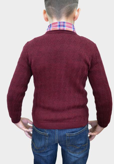 Светр для хлопчика Геометрiя бордо