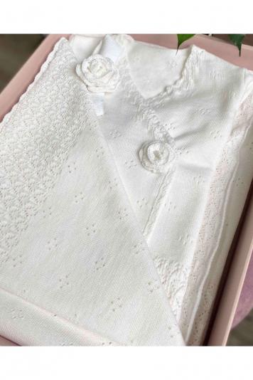 Набір для христин Бiлий 4 одиниці (плед, сукня, по