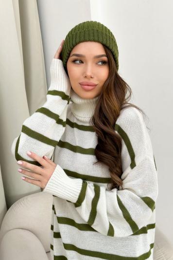 Шапка в'язана хакі Jolie