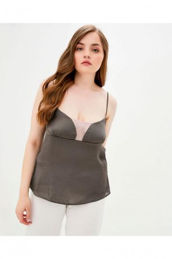 Майка жіноча на бретелях коричнево-графітовий ТМ П Майка жіноча на бретелях коричнево-графітовий ТМ П