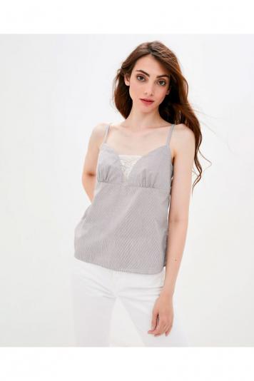 Майка жіноча на бретелях коричнева смужка Майка жіноча на бретелях коричнева смужка