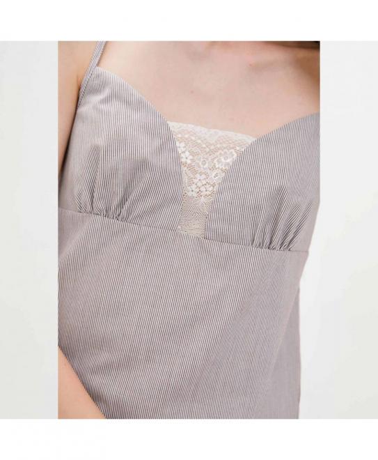 Майка жіноча на бретелях коричнева смужка