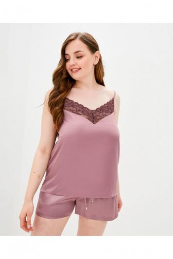 Майка жіноча атлас на бретелях рожева Майка жіноча атлас на бретелях рожева