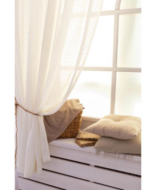 Лляна гардина на петлях Crema (1 од.)