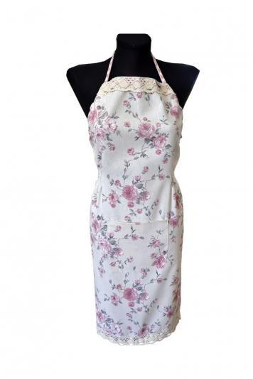Кухонний фартух Bella Рожева клiтинка/Троянди з ме