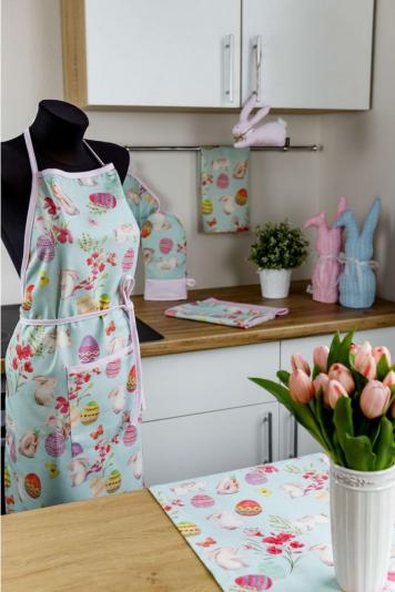 Кухонний фартух Писанка блакитна