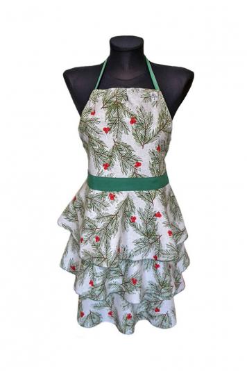 Кухонний фартух Ялинка з воланами