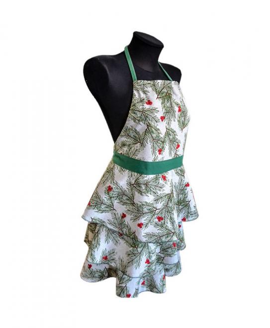 Кухонний фартух Ялинка з воланами