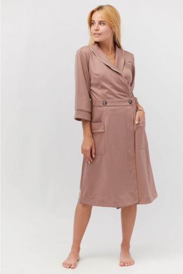 Халат трикотажний  з рукавом Прованс by Vona блідн