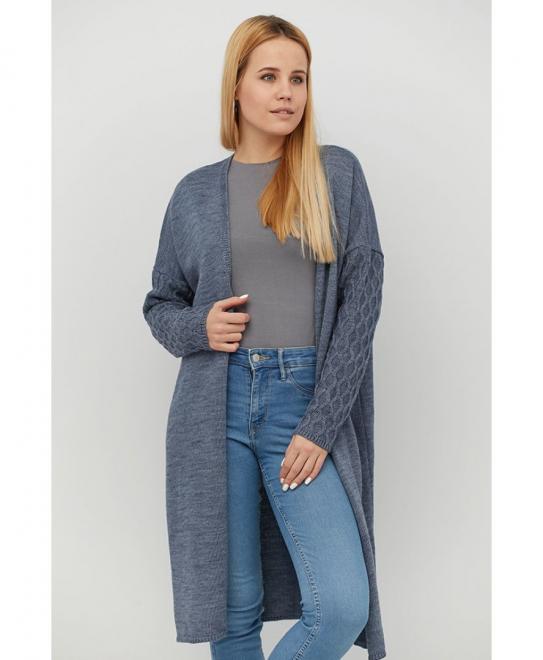 Кардиган в'язаний Марго синiй меланж