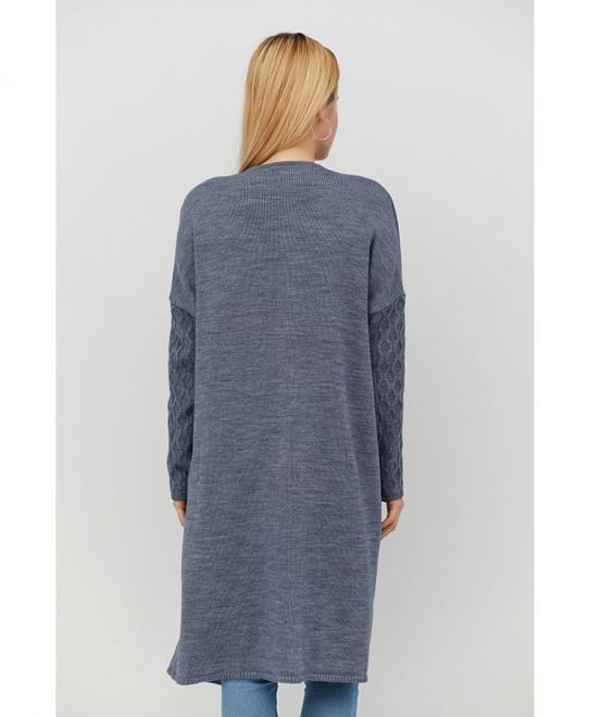 Кардиган в'язаний Марго синiй меланж