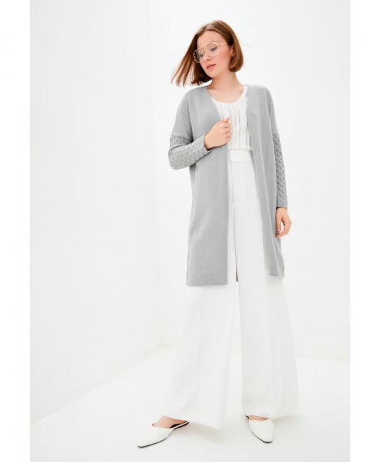 Кардиган в'язаний Марго сiрий меланж