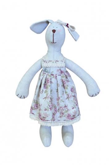 Інтер'єрна іграшка собака дівчинка у сукні rosette