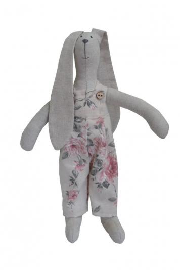 Інтер'єрна іграшка зайка в комбiнезонi Bella Троянда Інтер'єрна іграшка зайка в комбiнезонi Bella Троянда