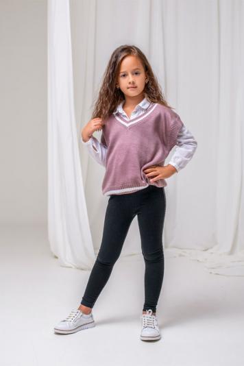 Жилетка Рожева з білою смужкою