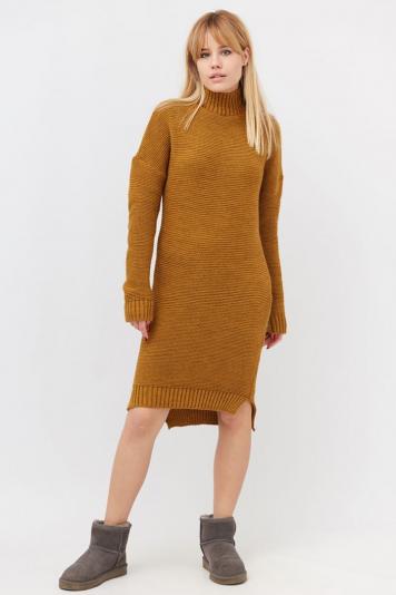 Жіноча сукня тепла в'язана шафран