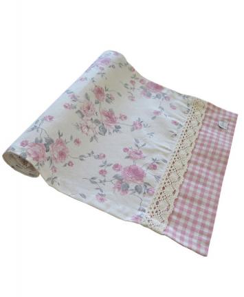 Дорожка на стол Bella Розы/Розовая клеточка Дорожка на стол Bella Розы/Розовая клеточка