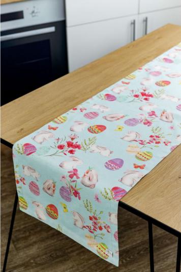 Дорiжка на стiл Писанка блакитна