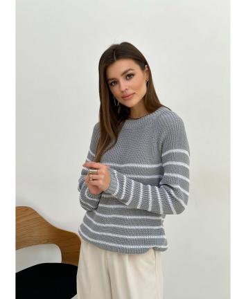 Джемпер Cotton сірий у смужку