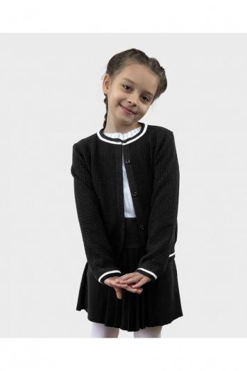 Дитяча кофта Герда Чорна з бiлою смужкою
