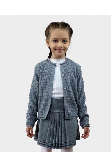 Дитяча кофта Герда Сiрий меланж з люрексом