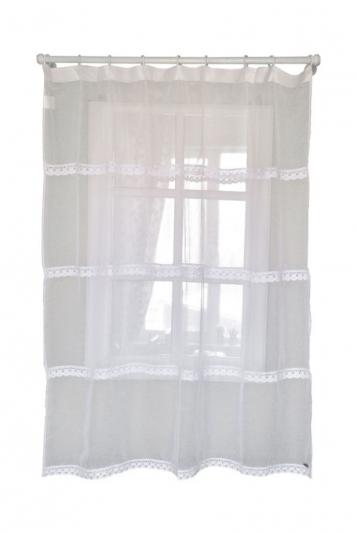 Тюль батистовий Бiлий з мережкою (1 од.) Тюль батистовий Бiлий з мережкою (1 од.)
