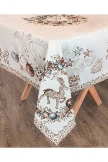 Гобеленова скатертина новорiчна Золотi свята