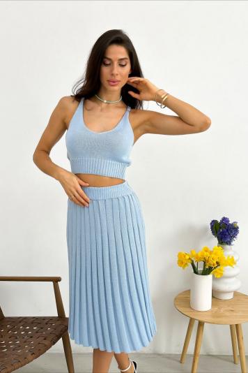 Топ вязаный Joy Небесный