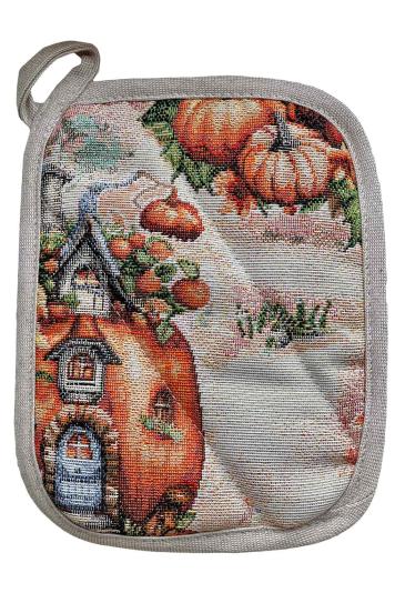 Гобеленова прихватка кухонна Гарбузові гноми Гобеленова прихватка кухонна Гарбузові гноми