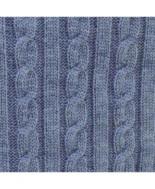 В'язаний плед коси SOFT синiй меланж