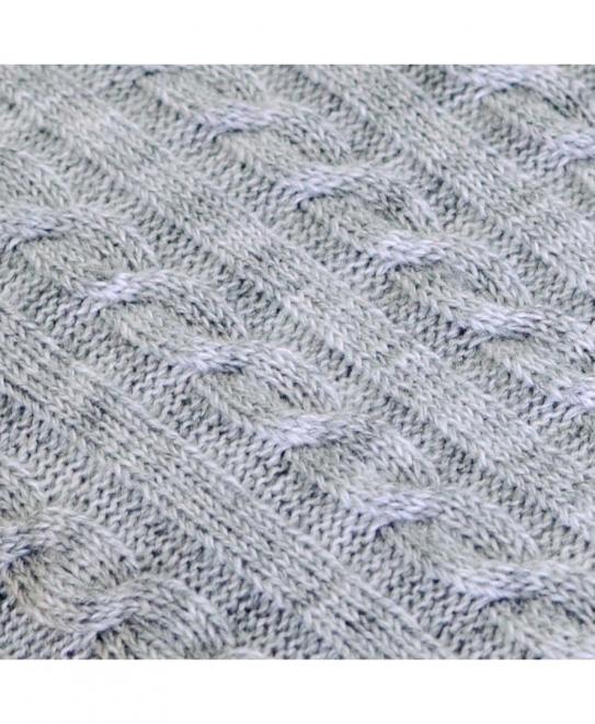 В'язаний плед коси SOFT сiрий