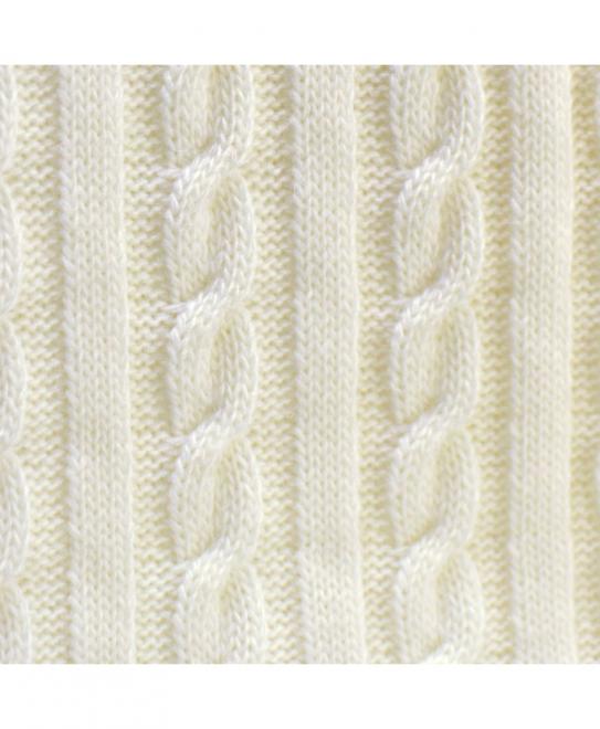 В'язаний плед коси SOFT молочний