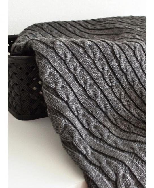 В'язаний плед коси SOFT графiт