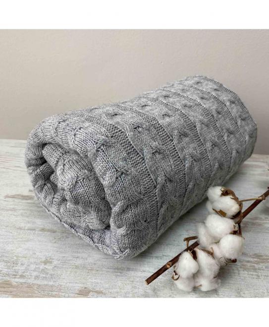 В'язане покривало Глорія коси сіре