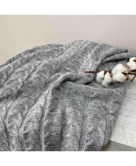 В'язане покривало Глорія коси сіре
