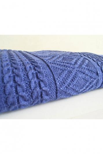 Вязаный плед Ажурный лавандовый