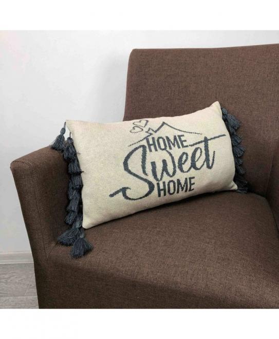 Декоративна подушка Home,sweet home  сіра